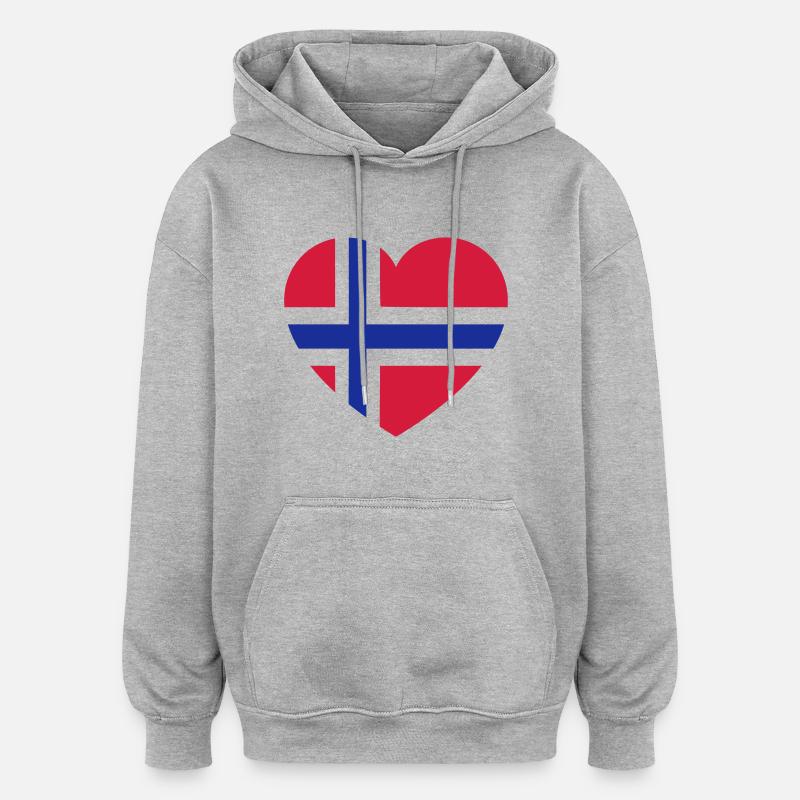 norge - Oversized Unisex Hoodie - heather grey