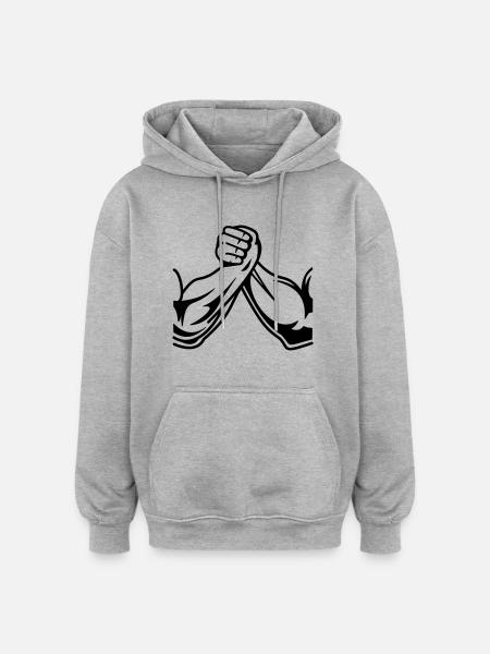 Armwrestling arms 01 - Oversized Unisex Hoodie - heather grey