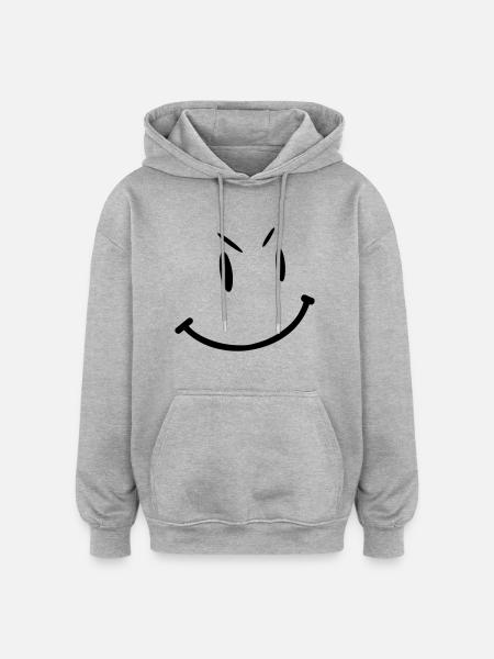 smily - Oversized Unisex Hoodie - heather grey