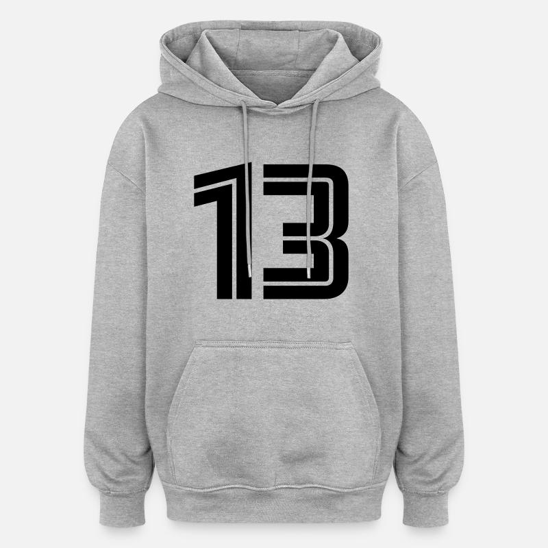 13 - Sweat à capuche oversize unisexe - gris chiné