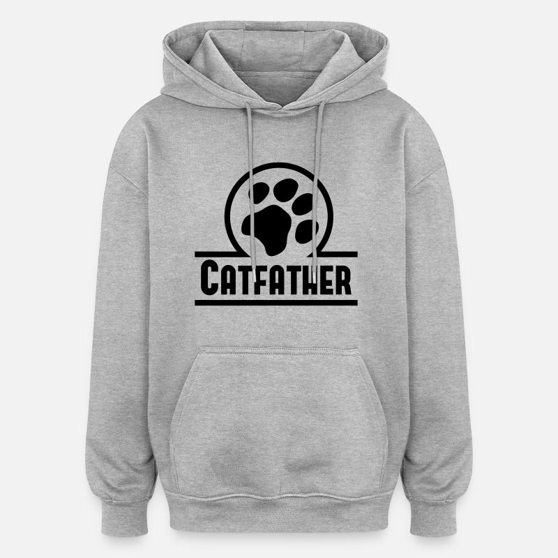 Catfather - Oversized Unisex Hoodie - Grau meliert