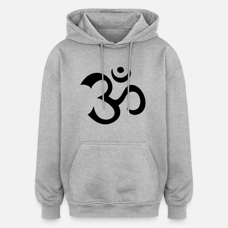 AUM 1 - Sweat à capuche oversize unisexe - gris chiné