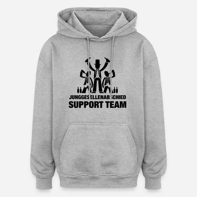 JGA support TEAM - Oversized Unisex Hoodie - Grau meliert