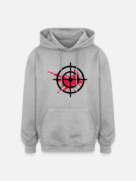 Blut - Oversized Unisex Hoodie - Grau meliert