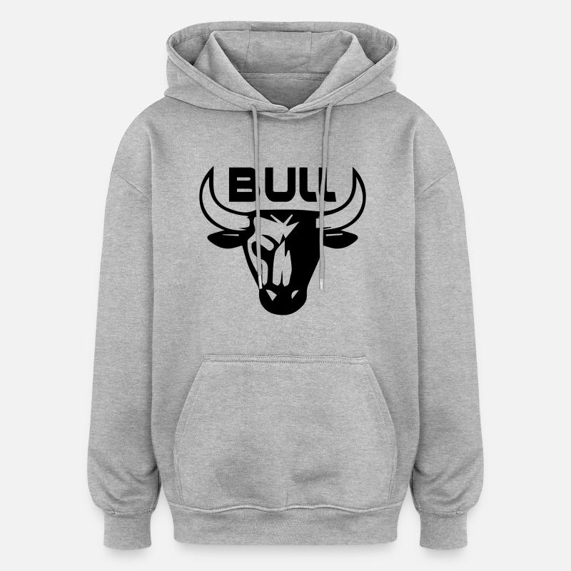 bull_3 - Sweat à capuche oversize unisexe - gris chiné