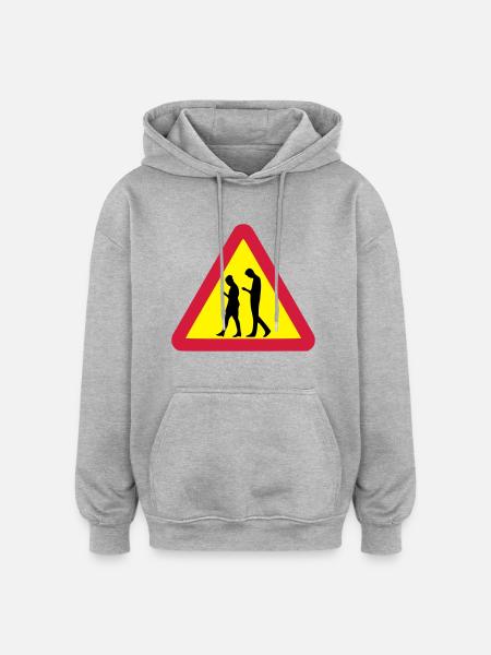 Smombie - Oversized Unisex Hoodie - Grau meliert