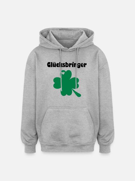Kleeblatt - Oversized Unisex Hoodie - Grau meliert