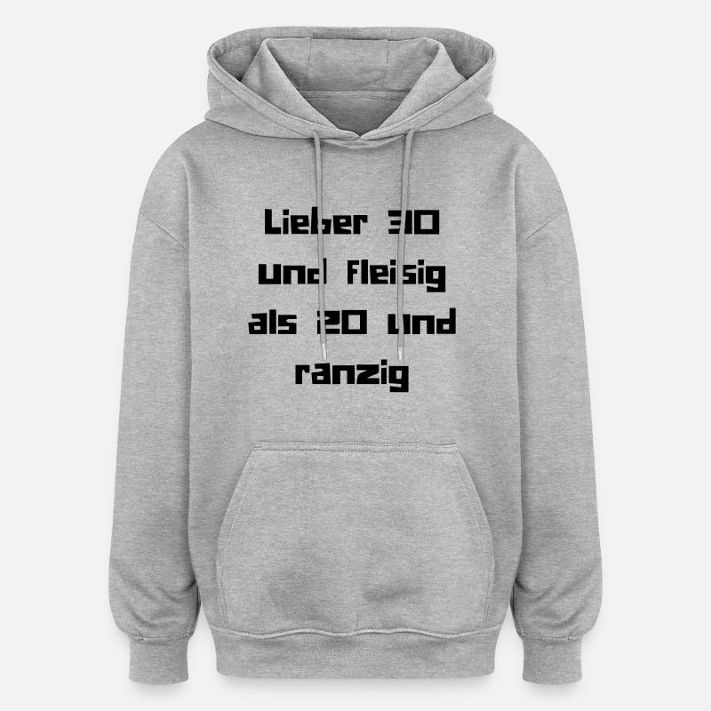 30er - Oversized Unisex Hoodie - Grau meliert