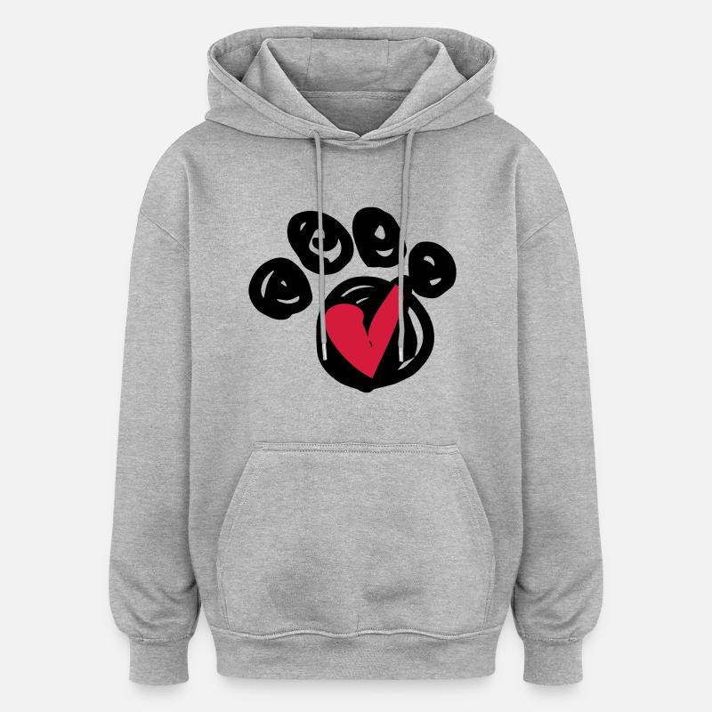 pfoterl - Oversized Unisex Hoodie - Grau meliert
