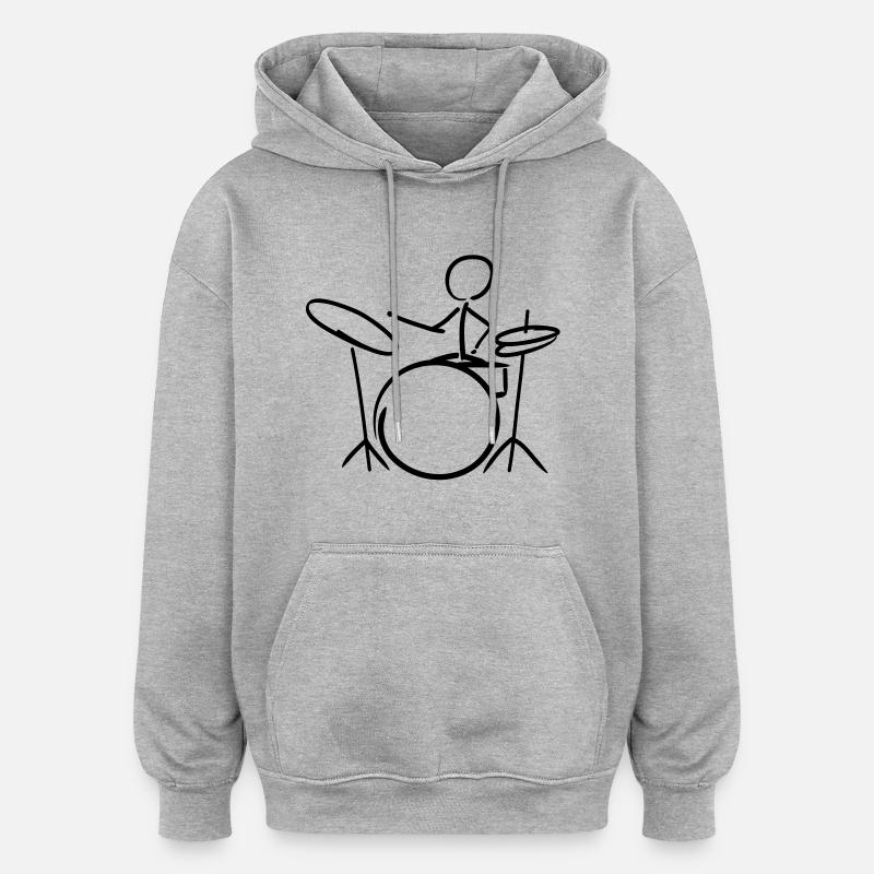 Ligne masculine batteur - Sweat à capuche oversize unisexe - gris chiné