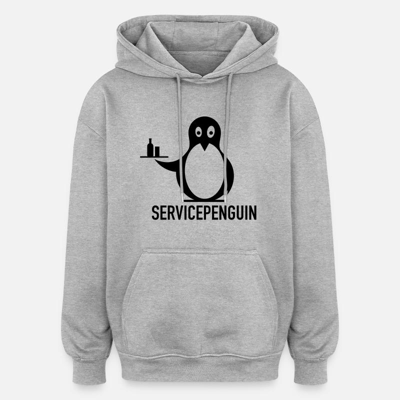 servicepenguin - Oversized Unisex Hoodie - Grau meliert