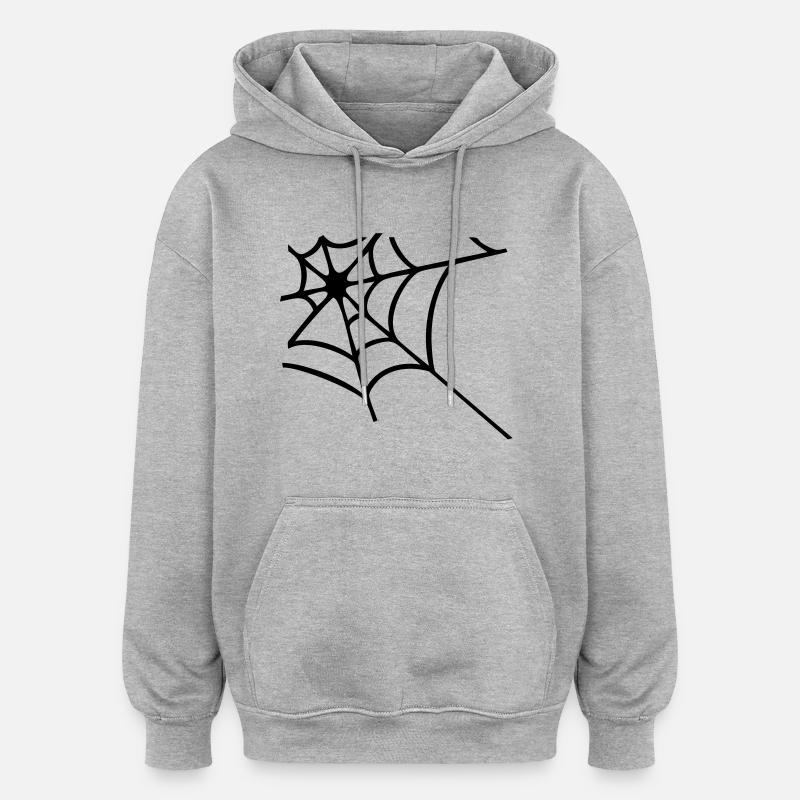 Coin toile d'araignée - Sweat à capuche oversize unisexe - gris chiné