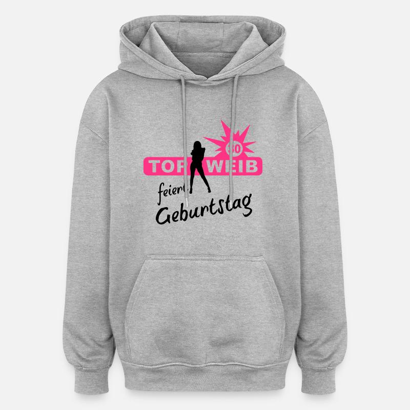 top__30 - Sweat à capuche oversize unisexe - gris chiné