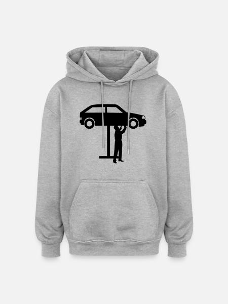 Automechaniker - Oversized Unisex Hoodie - Grau meliert