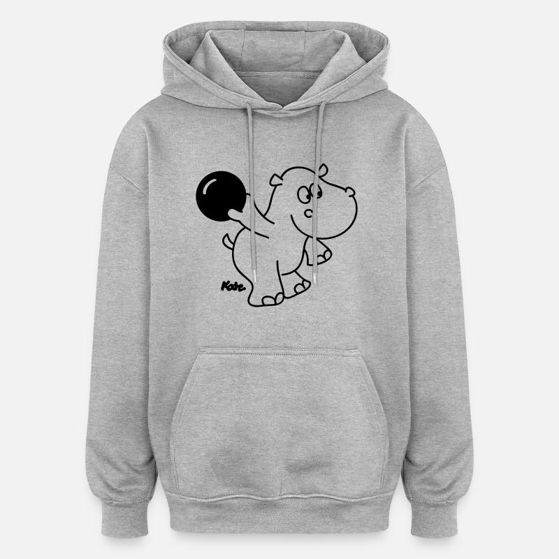 Kegel Nilpferd - Sweat à capuche oversize unisexe - gris chiné
