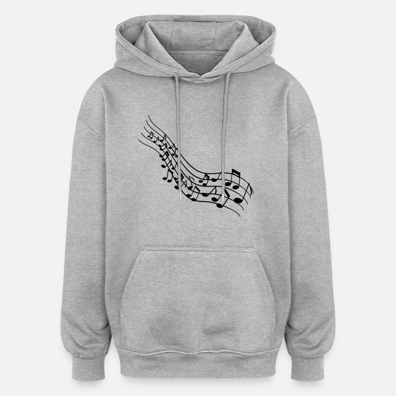 Notes de musique - Sweat à capuche oversize unisexe - gris chiné