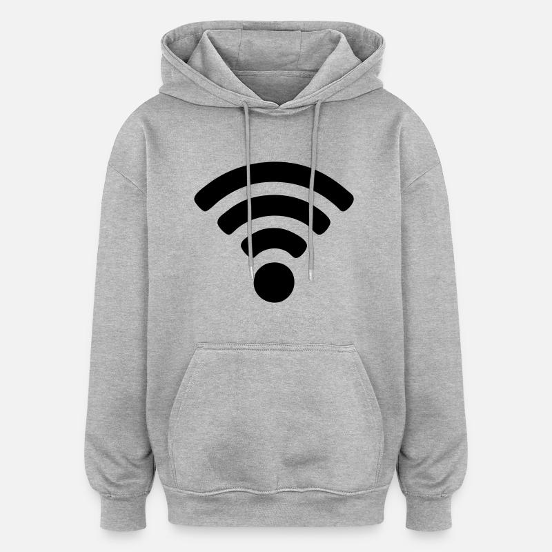 Wi-fi - Oversized Unisex Hoodie - heather grey