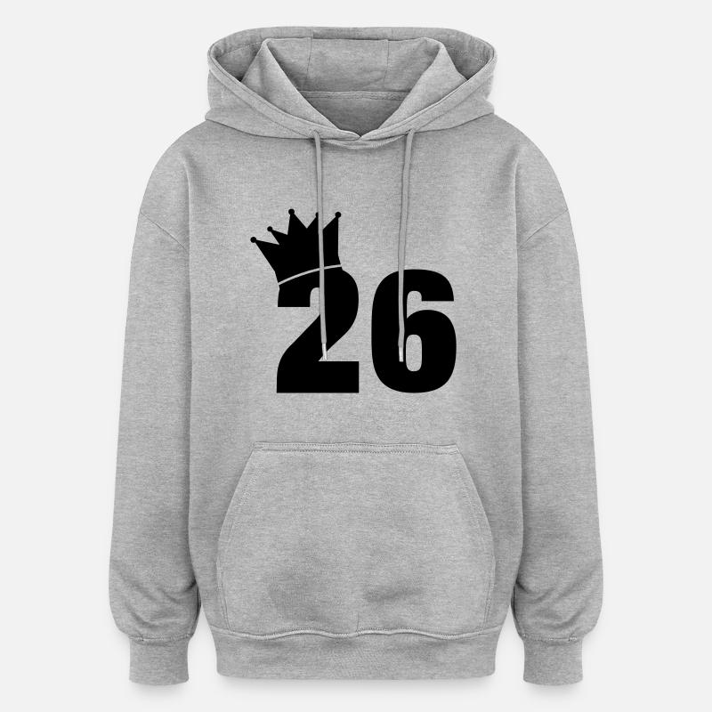 26_krone_f1 - Sweat à capuche oversize unisexe - gris chiné