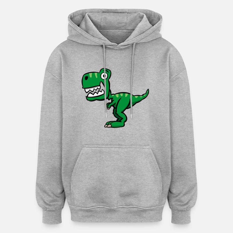 Superdino - Sweat à capuche oversize unisexe - gris chiné