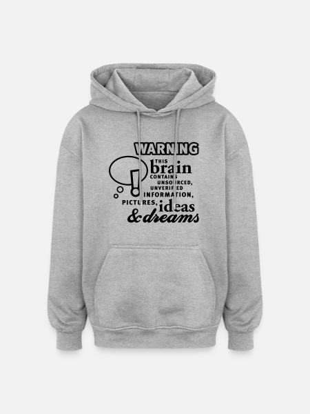 Brain - content - Brain - Content - 1C - Oversized Unisex Hoodie - heather grey
