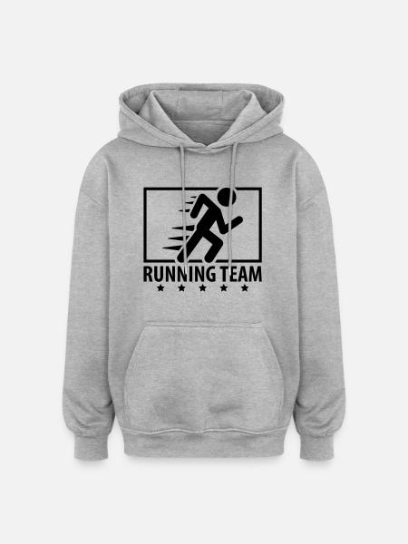 running_team_design_qu1 - Oversized Unisex Hoodie - heather grey