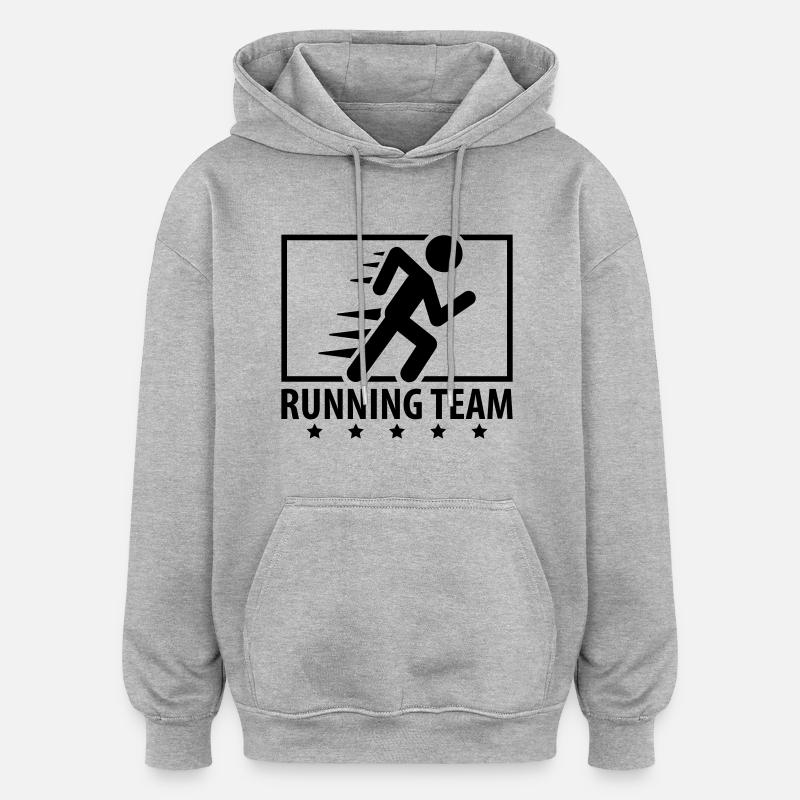 running_team_design_qu1 - Oversized Unisex Hoodie - heather grey