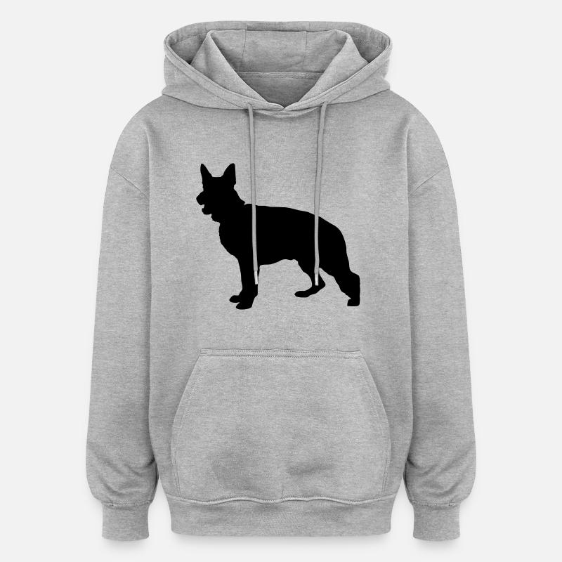 Berger allemand - Sweat à capuche oversize unisexe - gris chiné