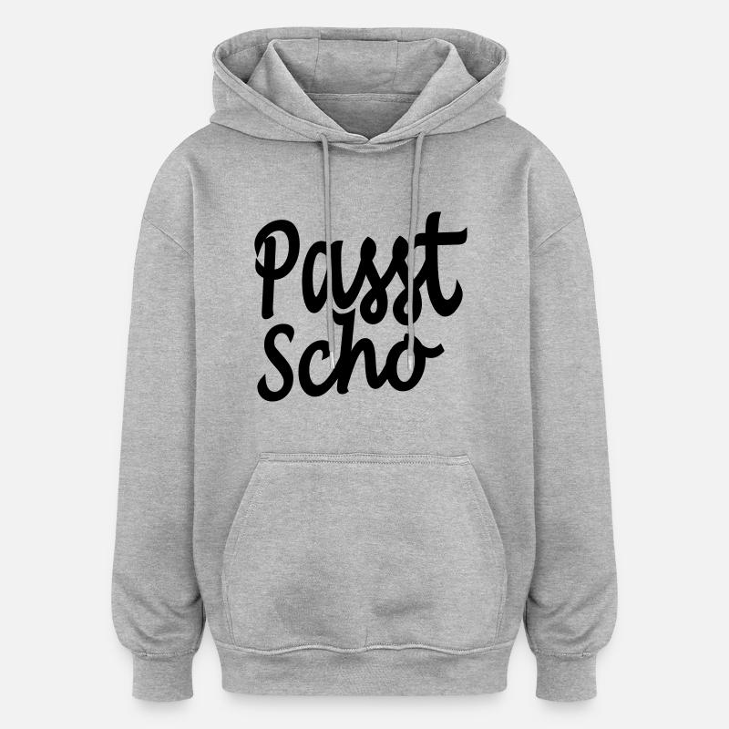 s'adapte scho - Sweat à capuche oversize unisexe - gris chiné