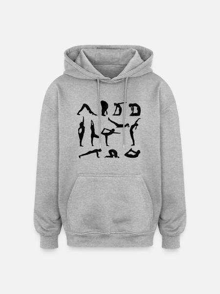 yoga figures - Oversized Unisex Hoodie - heather grey