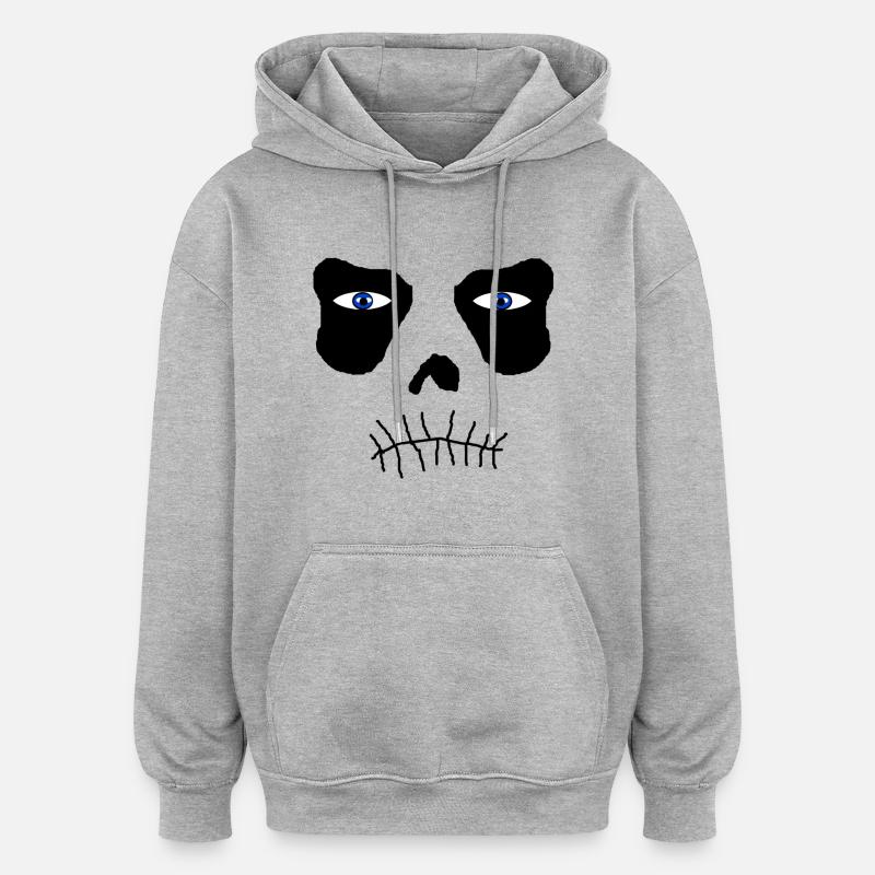 halloween - Sweat à capuche oversize unisexe - gris chiné
