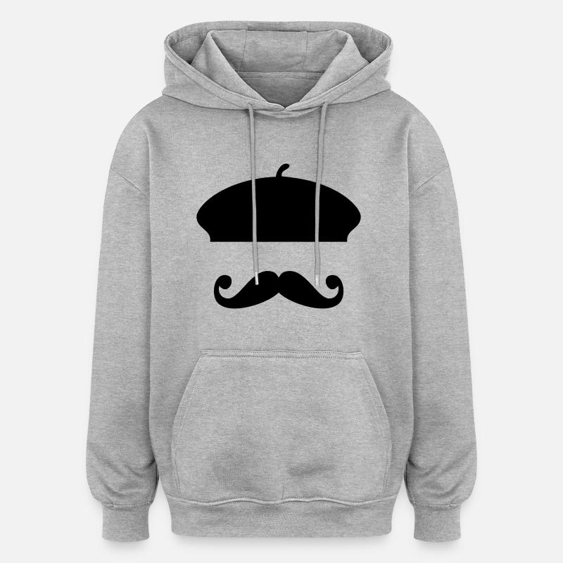 französisch touch - Oversized Unisex Hoodie - Grau meliert