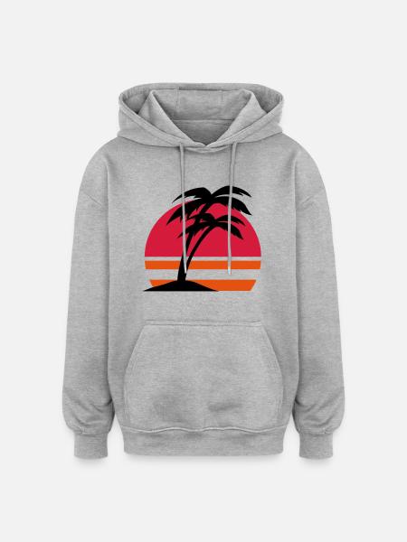 insel1 - Sweat à capuche oversize unisexe - gris chiné