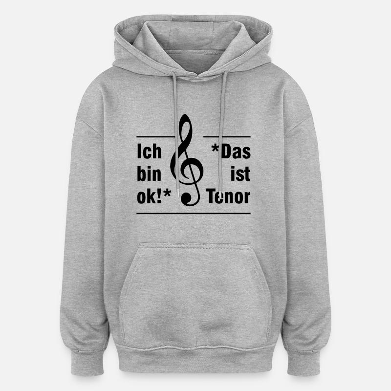 tenor - Sweat à capuche oversize unisexe - gris chiné