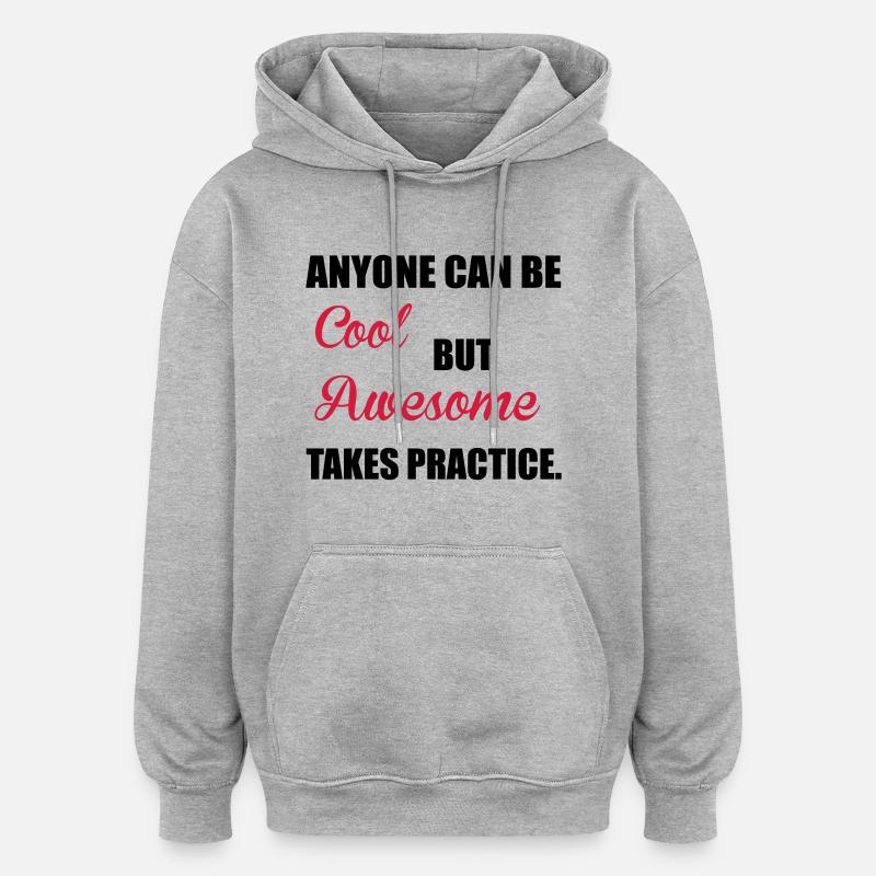 Awesome - Sweat à capuche oversize unisexe - gris chiné