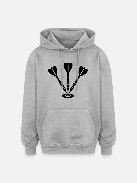 Darts - Sweat à capuche oversize unisexe - gris chiné