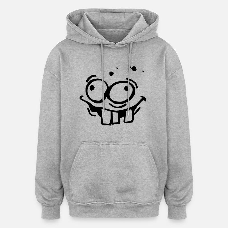 Fratze - Oversized Unisex Hoodie - Grau meliert