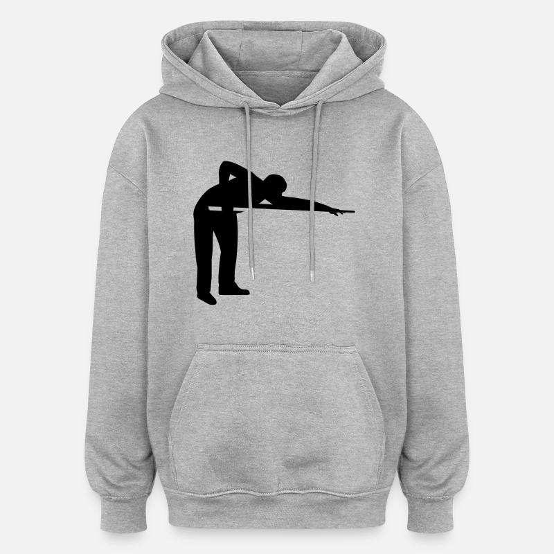 Billard - Sweat à capuche oversize unisexe - gris chiné