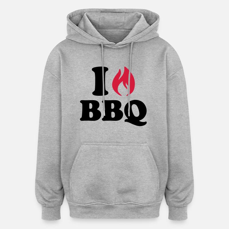 Grillen - Oversized Unisex Hoodie - Grau meliert