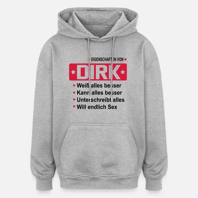 dirk - Oversized Unisex Hoodie - Grau meliert