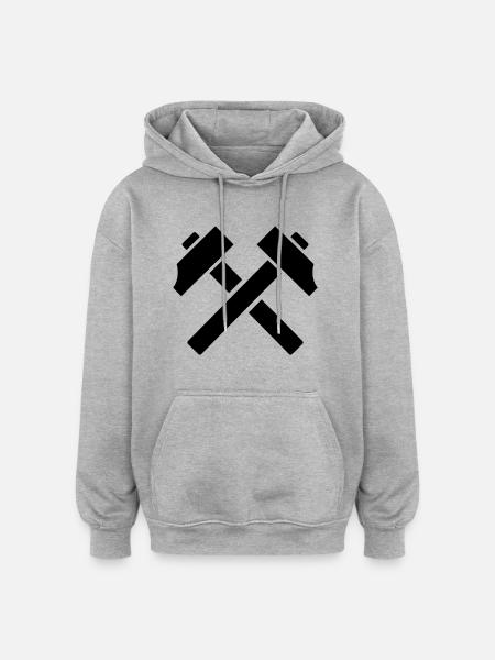 Marteau - Sweat à capuche oversize unisexe - gris chiné