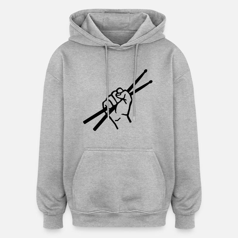 Batterie - Sweat à capuche oversize unisexe - gris chiné