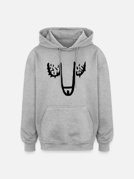 Penis - Sweat à capuche oversize unisexe - gris chiné