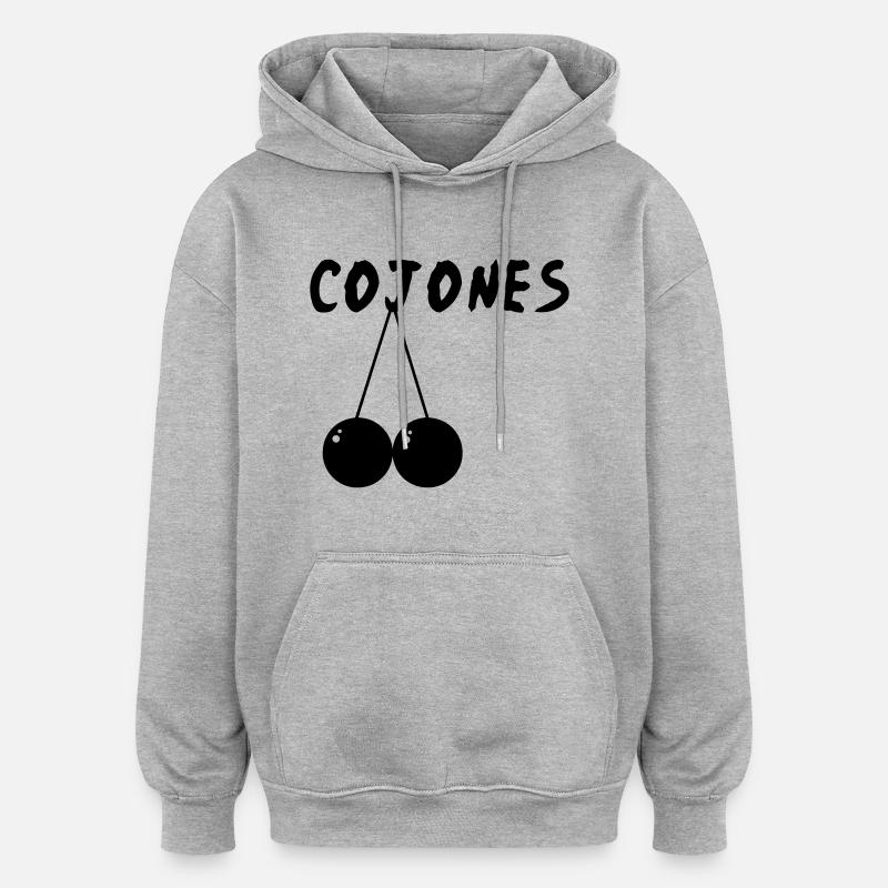Cojones - Sweat à capuche oversize unisexe - gris chiné