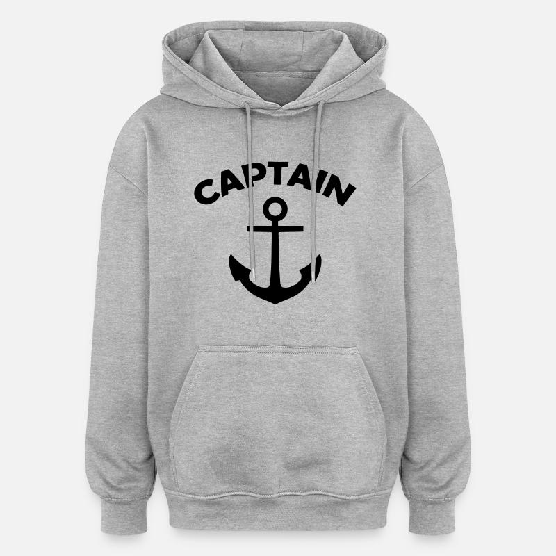 captain - Oversized Unisex Hoodie - Grau meliert