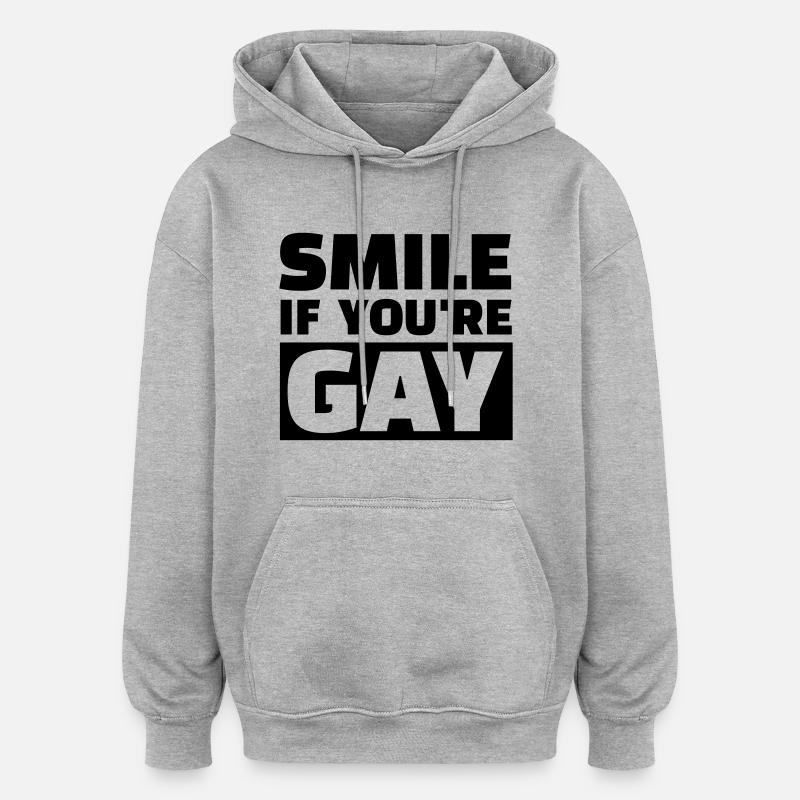 Schwul - Oversized Unisex Hoodie - Grau meliert