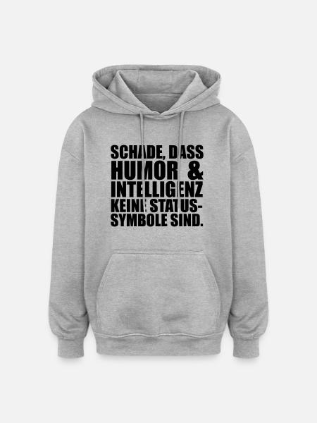 Intelligenz Statussysmbol - Oversized Unisex Hoodie - Grau meliert