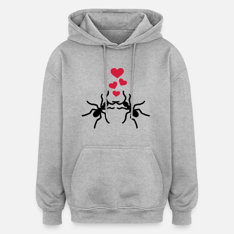 Fourmi - Sweat à capuche oversize unisexe - gris chiné