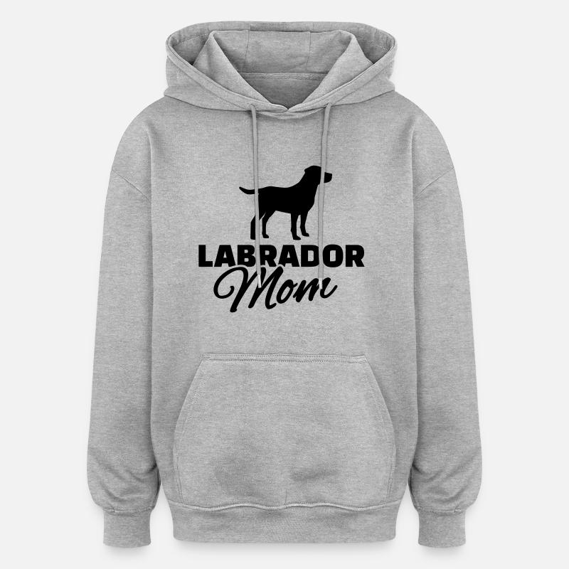 Labrador Mom - Sweat à capuche oversize unisexe - gris chiné