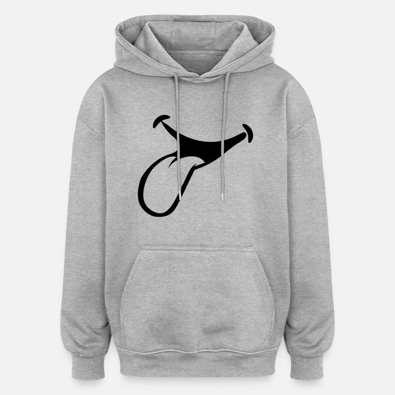 bâton de bouche langue - Sweat à capuche oversize unisexe - gris chiné