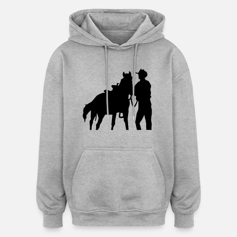 Cowboy - Sweat à capuche oversize unisexe - gris chiné